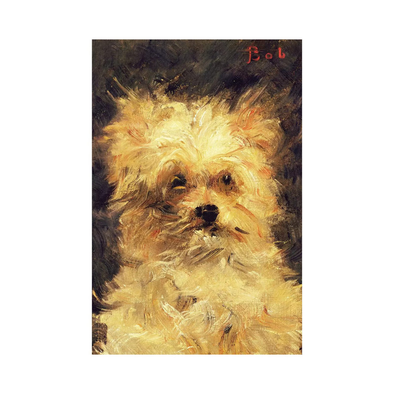Head Of A Dog - "Bob", 1876 by Edouard Manet - Wrapped Canvas Painting, 20.32 cm H x 30.48 cm W