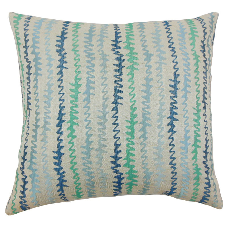 Malu Chevron Reversible Throw Pillow, Turquoise, 20" x 20"