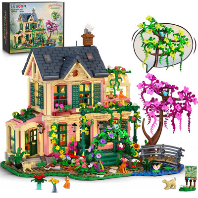 Artist Garden House Building Set with LED Lights, 2034-Piece European Villa Manor with Botanical Garden