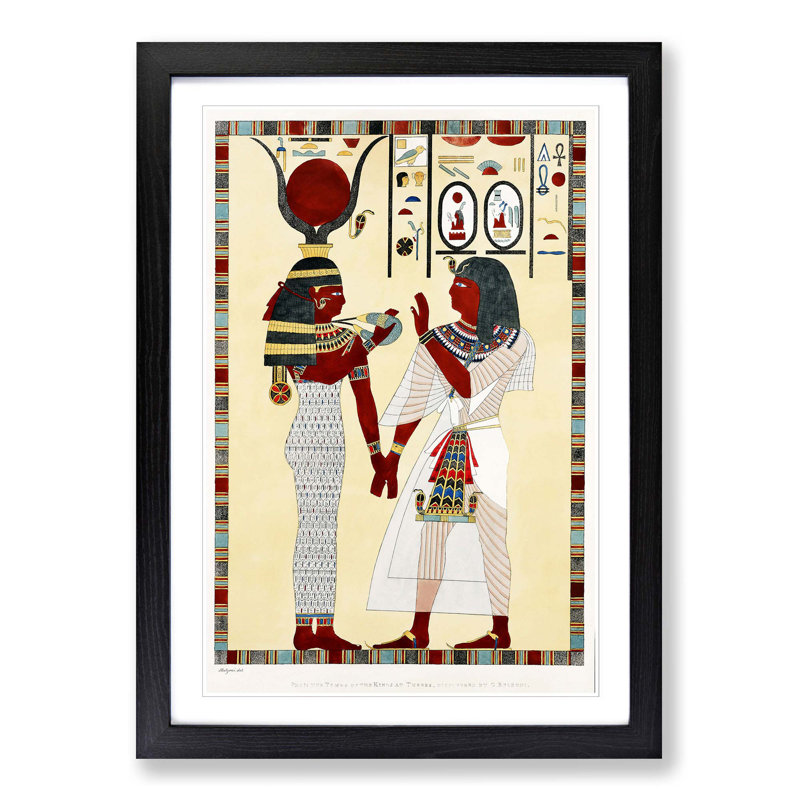 Goddess Isis by G.B. Belzoni - Picture Frame Painting Print, 65cm H x 48cm W x 2cm D, Black Framed