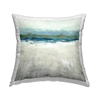 Abstract Gradient Seascape Outdoor Printed Pillow by Jacob Q