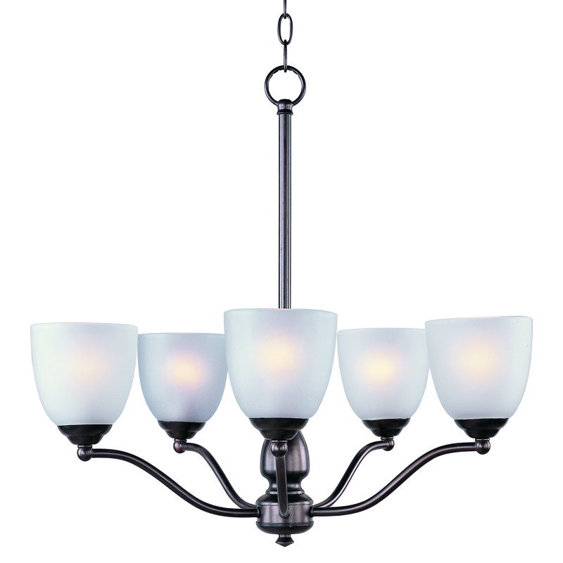 Lustre classique/traditionnel ombré 5 lumières Callimont, Bronze huilé