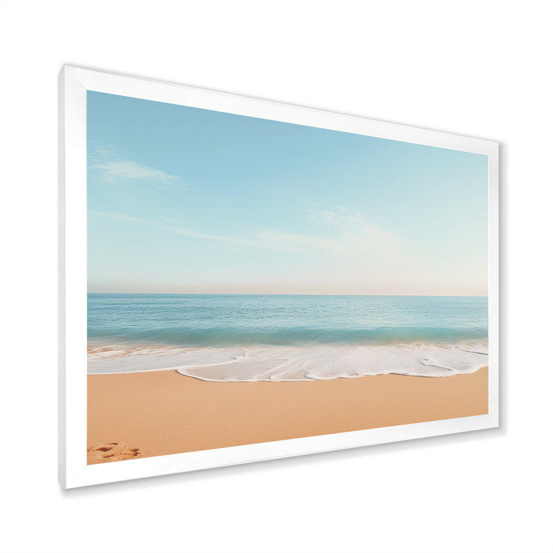 «Coastal Hush Dreaming Beach Sand III», reproduction sur toile, Cadre photo blanc, H 12 po x l 20 po x P 1 po