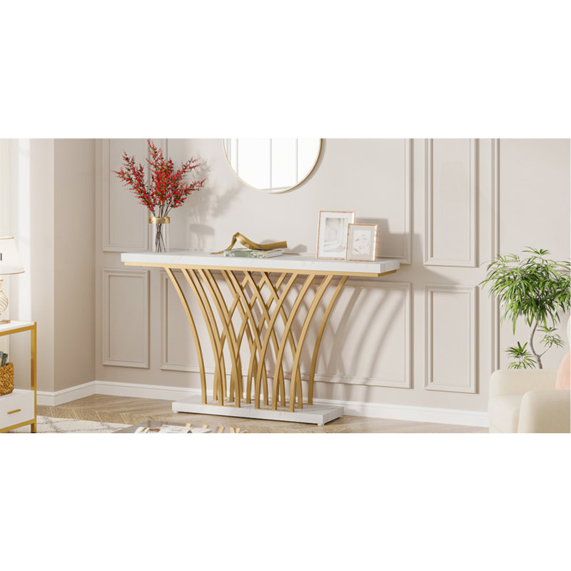 59" Gold Console Table