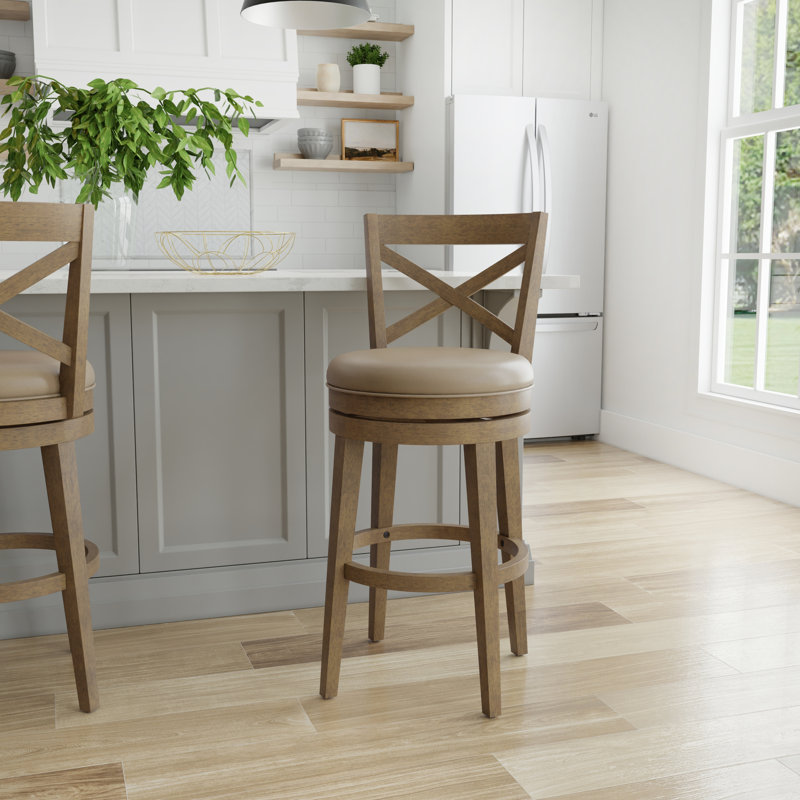 Tabouret pivotant Ewan, Chêne, Tabouret de bar (siège d'une hauteur de 30,25 po)