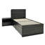 Lit simple avec rangement et 1 table de chevet gris foncé Robin