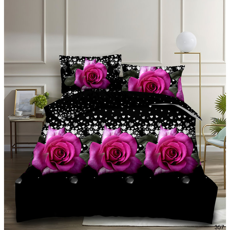 Browerville Polyester Floral Duvet Cover Set with Pillowcases, Super King - 2 Standard Pillowcases