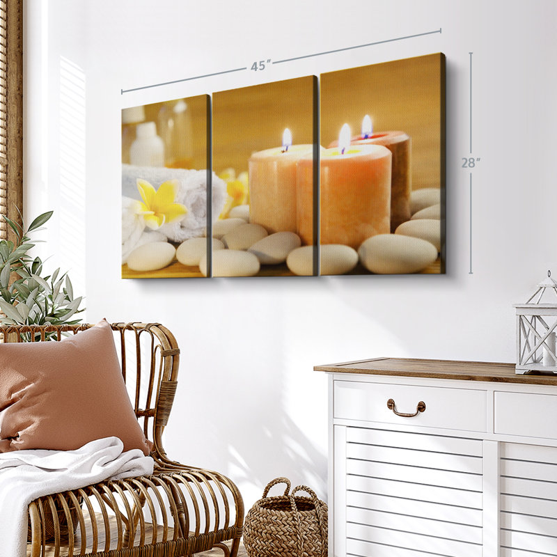 " Spa Candle Trio " 3 - Pieces, 28" H x 45" W x 1.25" D