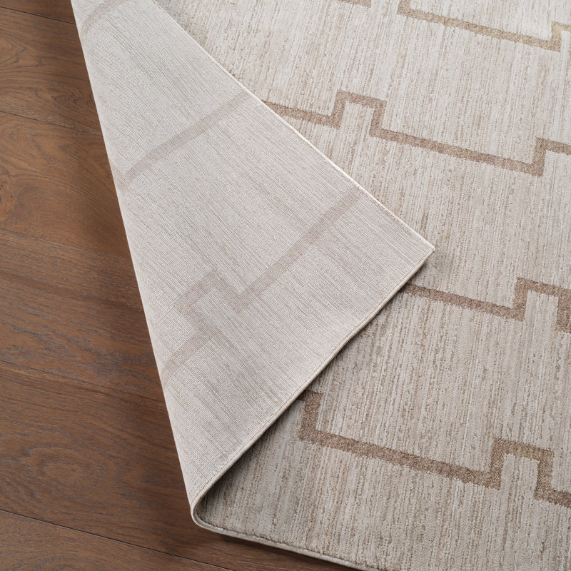 Tapis ivoire / brun clair Serenita Albertine SRE08 (8 pi 6 po x 11 pi 6 po), Rectangle 8 pi 6 po x 11 pi 6 po