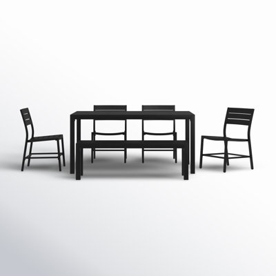 Armando 6 - Person Metal Patio Dining Set with Rectangular Table