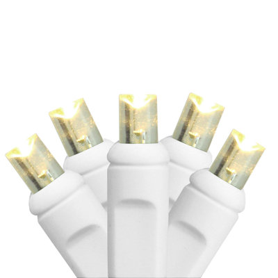 35 lumières DEL de Noël grand angle blanc chaud 35 fils - fil blanc 17,5 pi