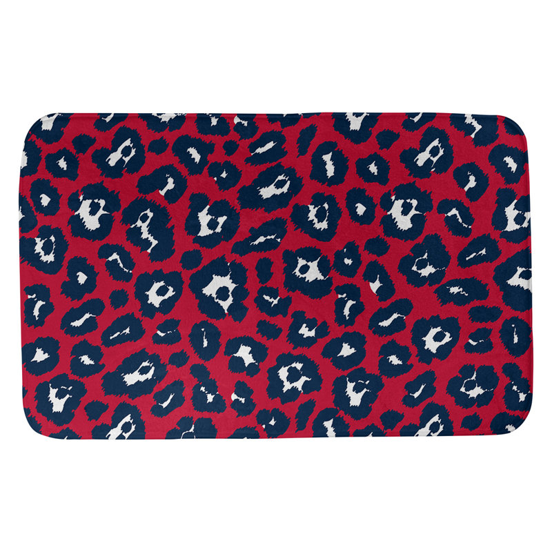 Tapis pour salle de bain Jacksonville, H 0,5 po x l 21 po x L 34 po, Rouge / blanc / bleu nautique