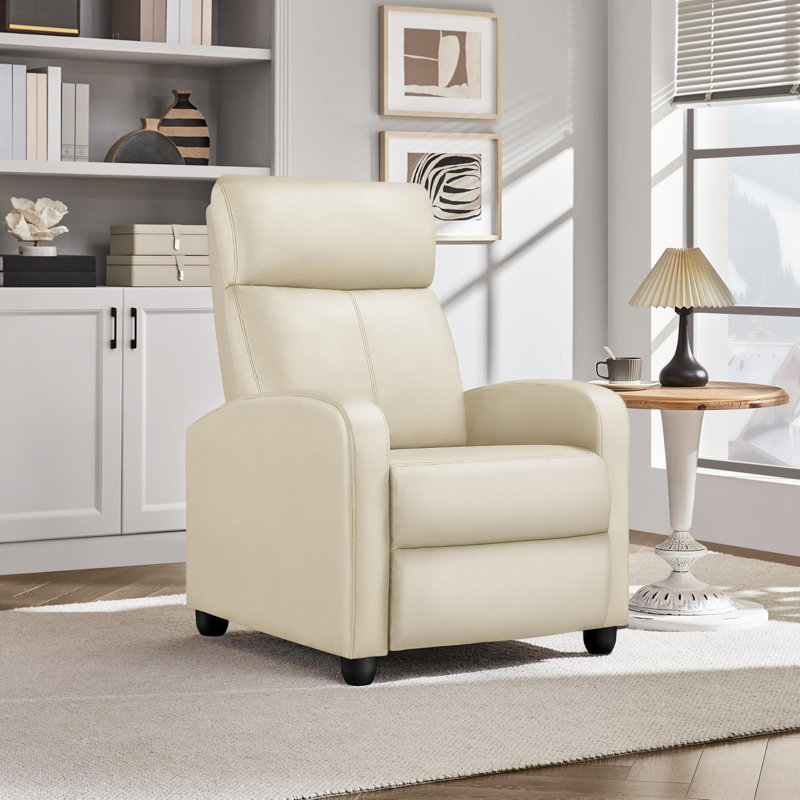 Fauteuil inclinable inclinable en cuir, Beige