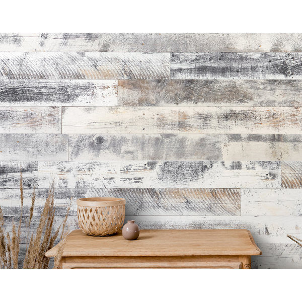 AST4079  Upstate Beadboard Natural Neutral Wood Wallpaper  by AStreet  Prints