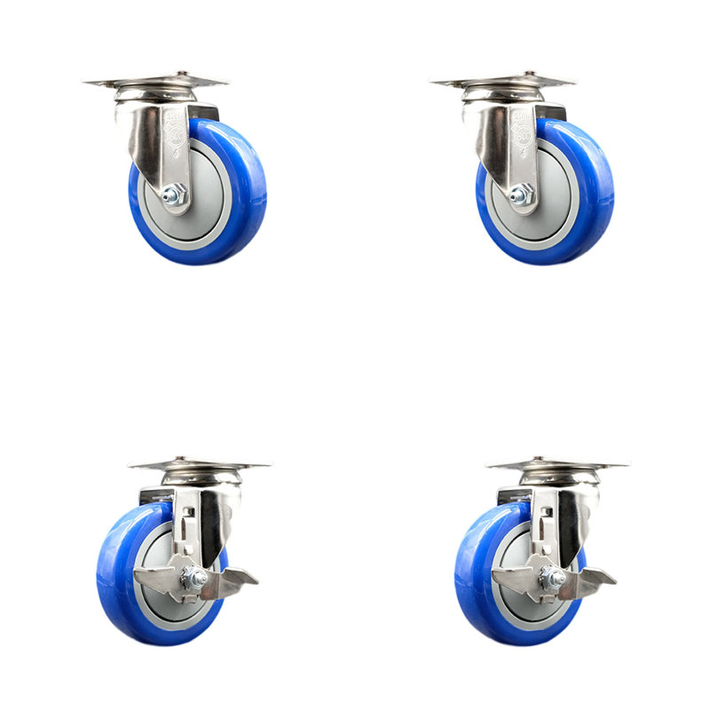 Polyurethane Casters, Blue