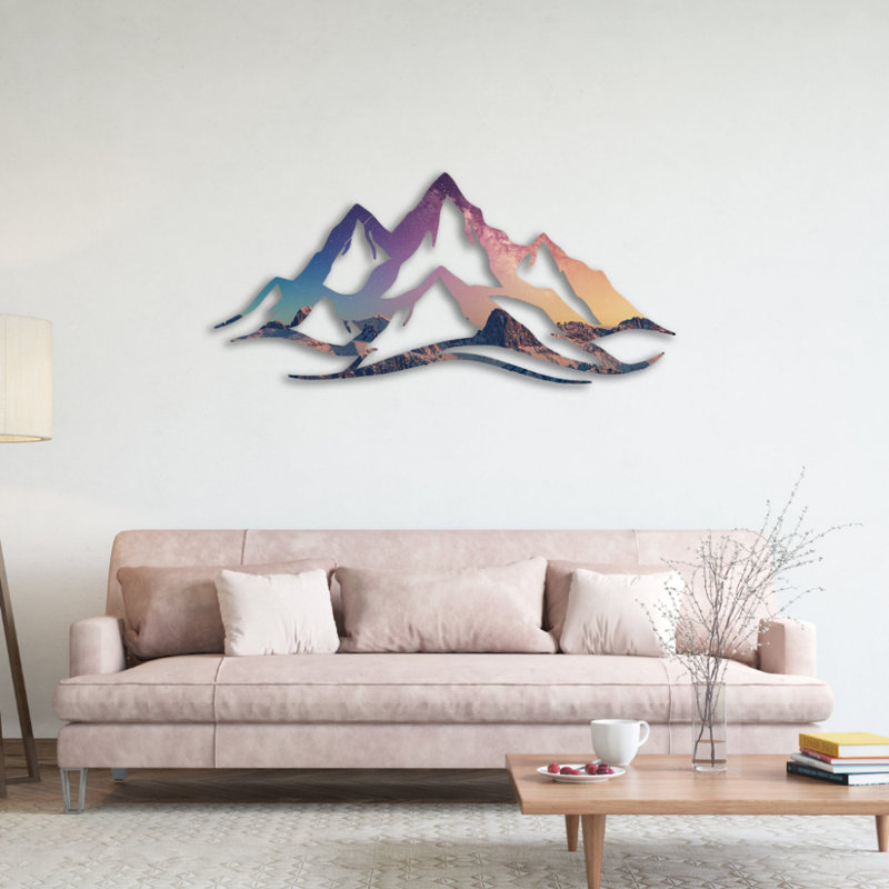 Space Mountain Range Wall Art - Cosmic Mountain Landscape Poster - Galaxy Night Sky Peaks Artwork - Surreal Space Nature Illustration Print - Futuristic Sci-Fi Home Decor - Minimalist Astronomy Wall Art - Dreamy Universe Inspired Gift
