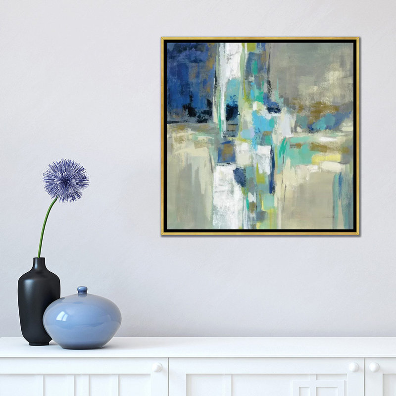 «Spring Water» par Silvia Vassileva - reproduction d'art, H 18 po x l 18 po x 1,5 po, Toile encadrée d'or, Pas de tapis