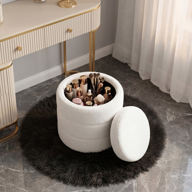 43cm Wide Cylinder Striped Standard Ottoman