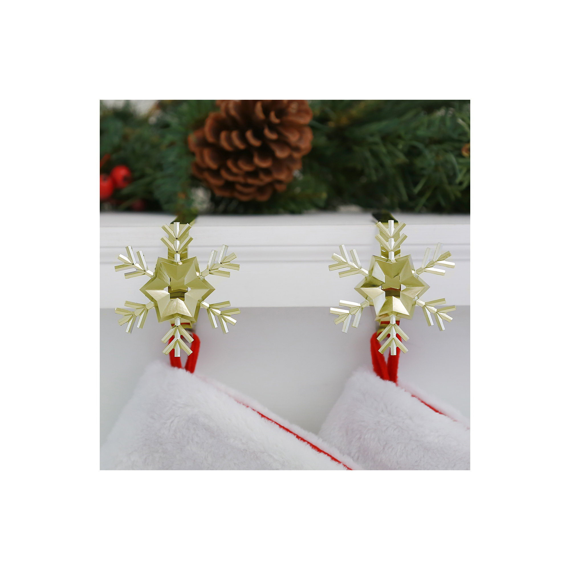 Original MantleClips™ Stocking Holder, Gold