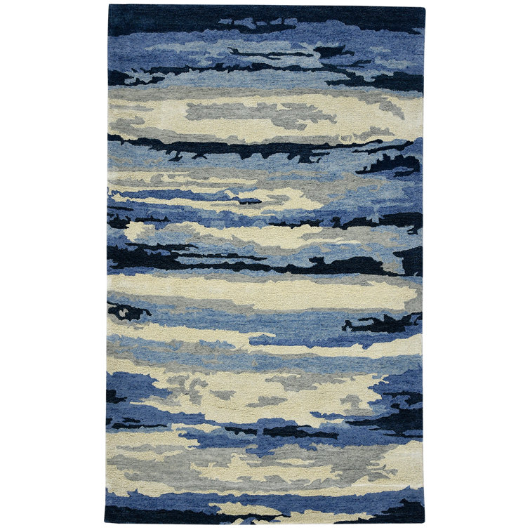 Husman Transitional Abstract Handwoven Wool Blend Area Rug