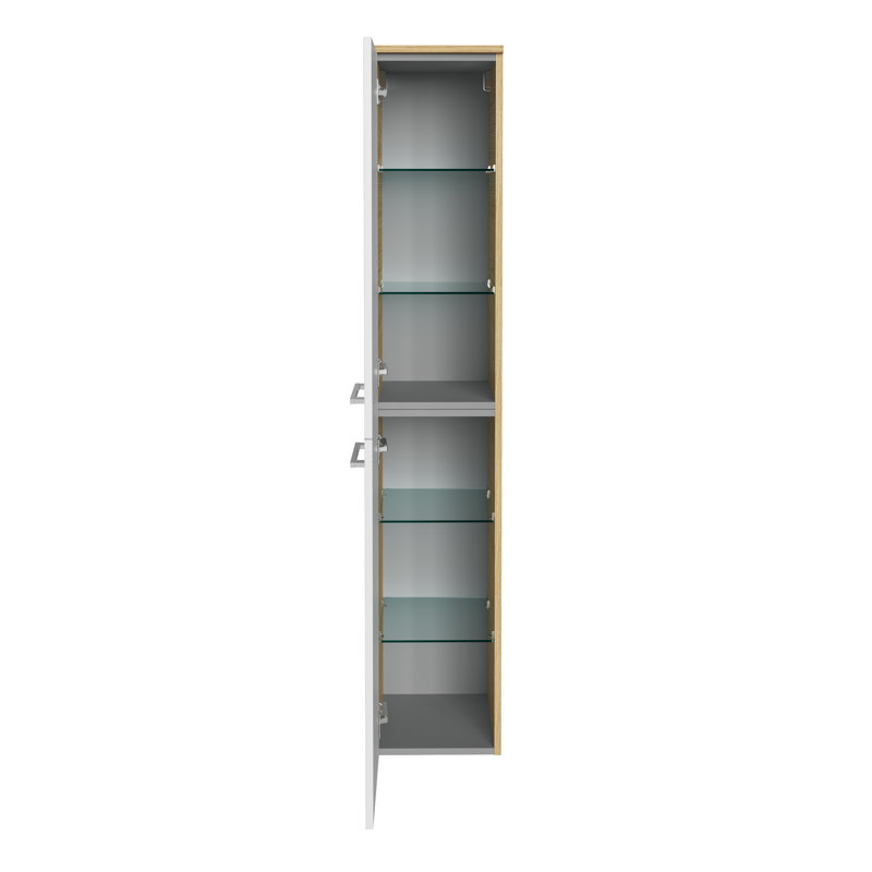 Bathroom Cabinet, Left stop, Light brown/white