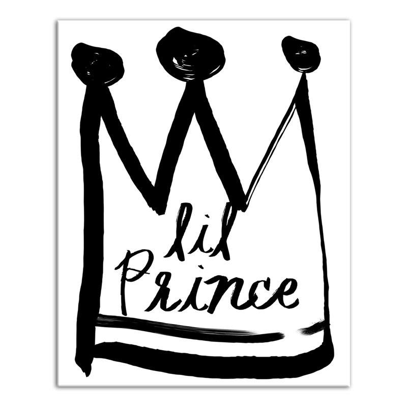 Art sur toile little prince Brewer, H 10 po x l 8 po x P 1,25 po, Noir