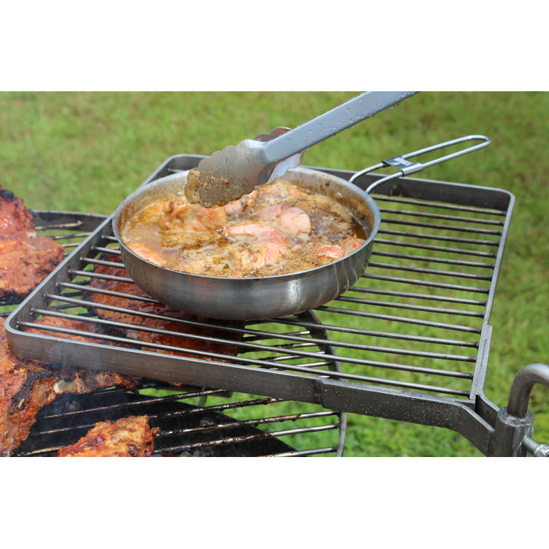 King Kooker Charcoal Grill with Cutting Board and Warming Rack
