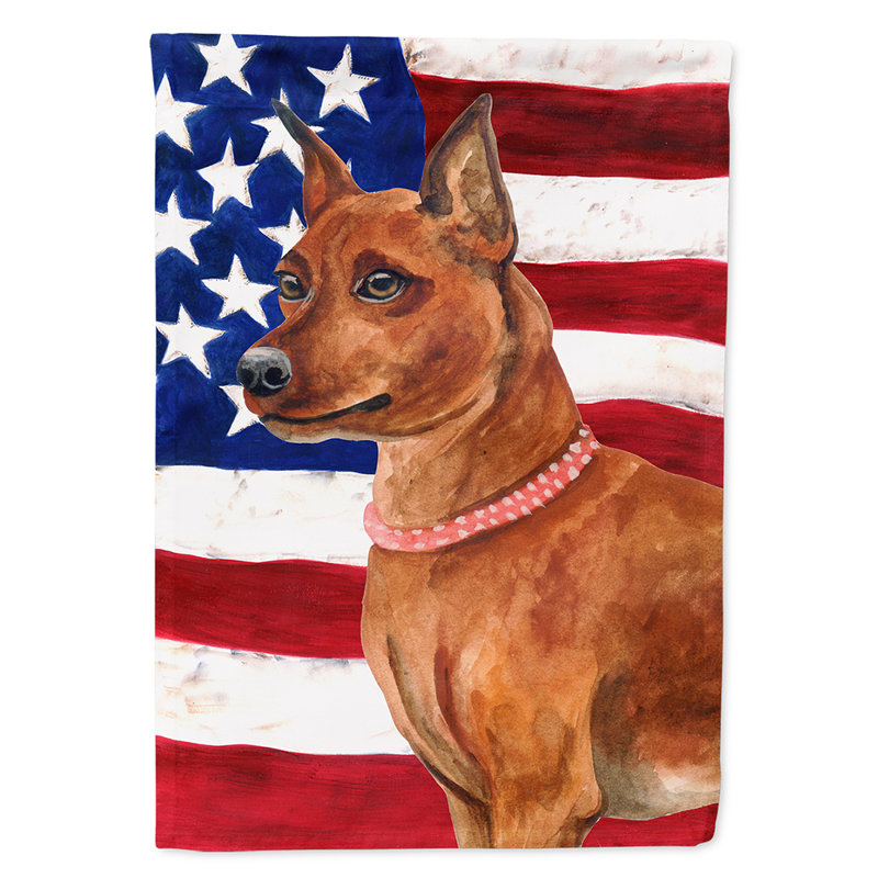 Drapeau de maison en polyester à 2 côtés Shahnur, Pinscher miniature brun
