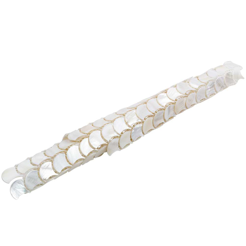 Oyster 1" Fish Scale Polished Pearl Mosaic Tile