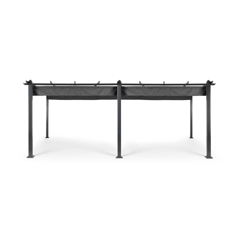 3m x 6m Metal Pergola, Grey