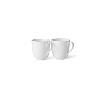 White Fluted Half Lace Mug 12.5 Oz