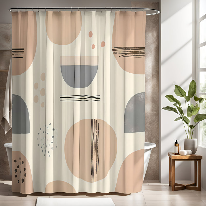 Damekia Abstract Shower Curtain, 93"H x 70"W