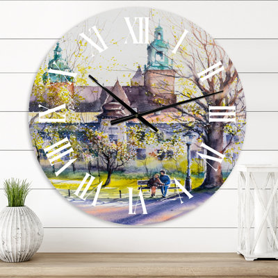 Castel Through The Trees of The Park - Country wall clock