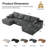 Compression Sectionals Sofa, 130 Inch Corduroy Modern U Shape for Home