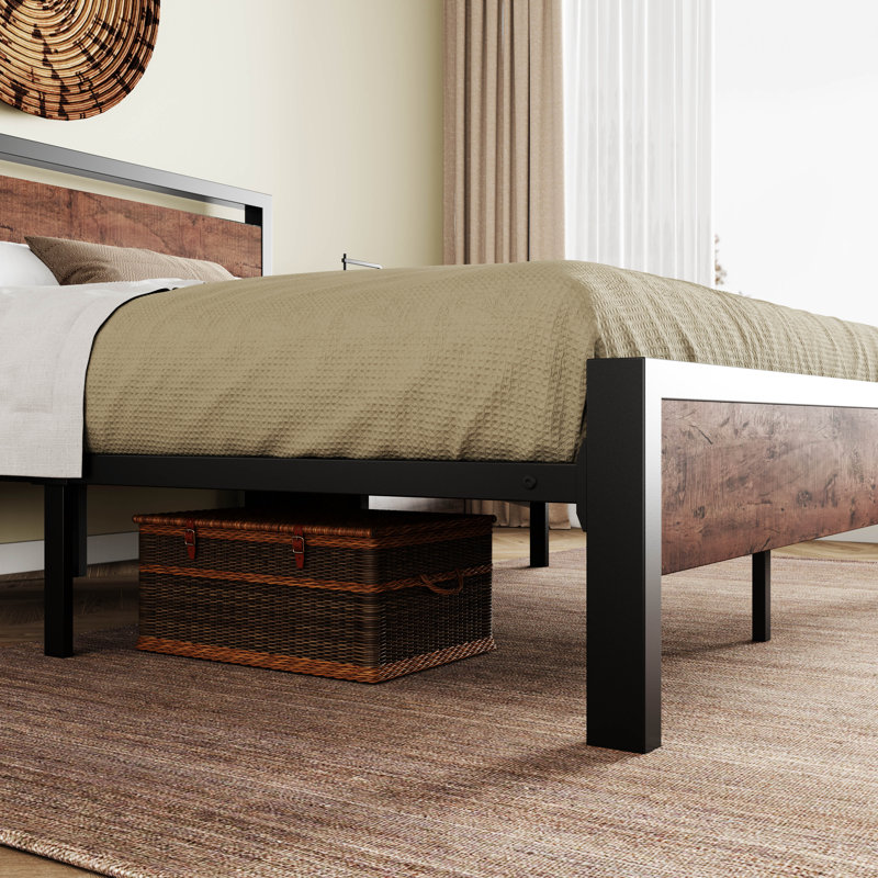 Lit plateforme Minas - acajou, Double, Mahogany