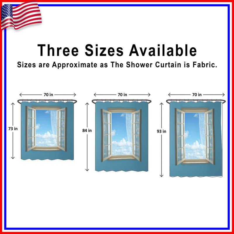 Open Window View Shower Curtains Extra Long, 70in W x 84in H