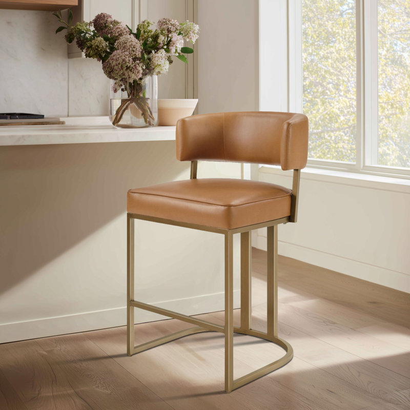 Tabouret de comptoir August, Brown