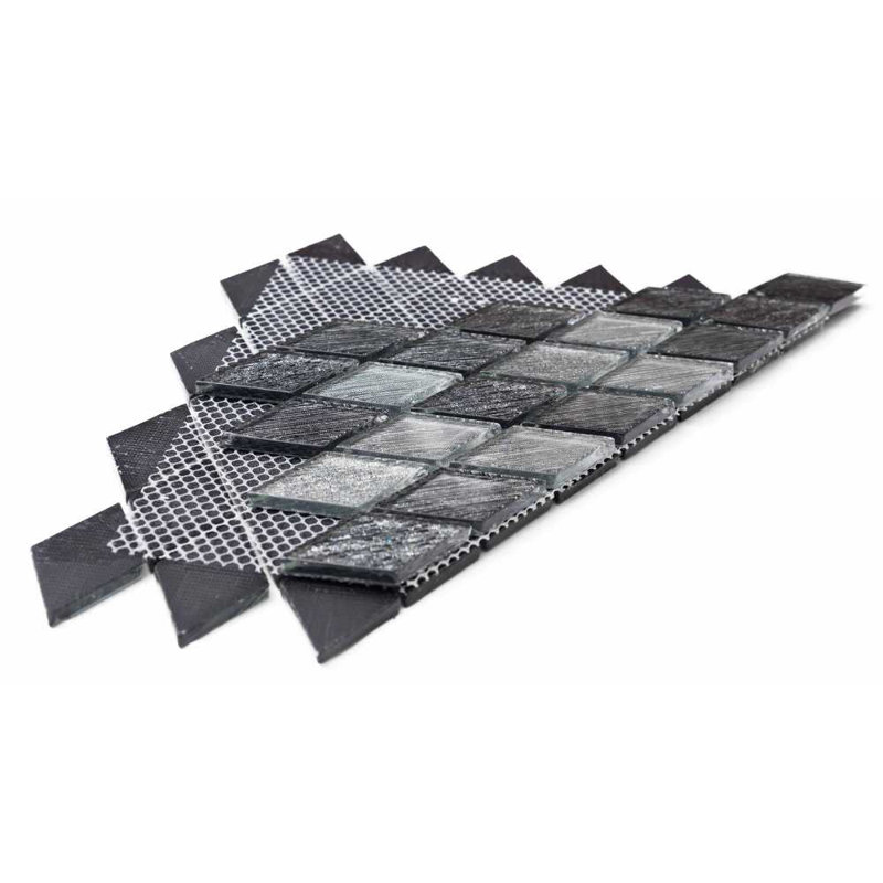 Cosmos 12" x 12" Metal and Glass Mosaic Wall Tile, Silver
