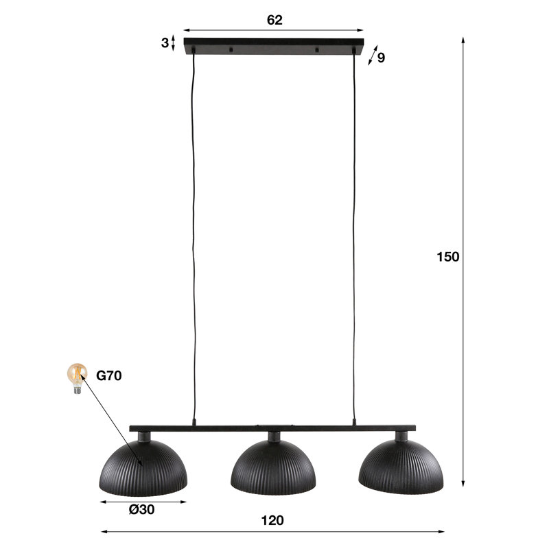 Alanas 3 - Light Kitchen Island Pendant