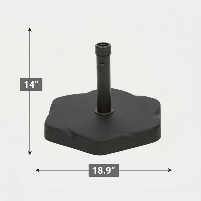 Base de parasol hexagonale capable de supporter 66 livres.