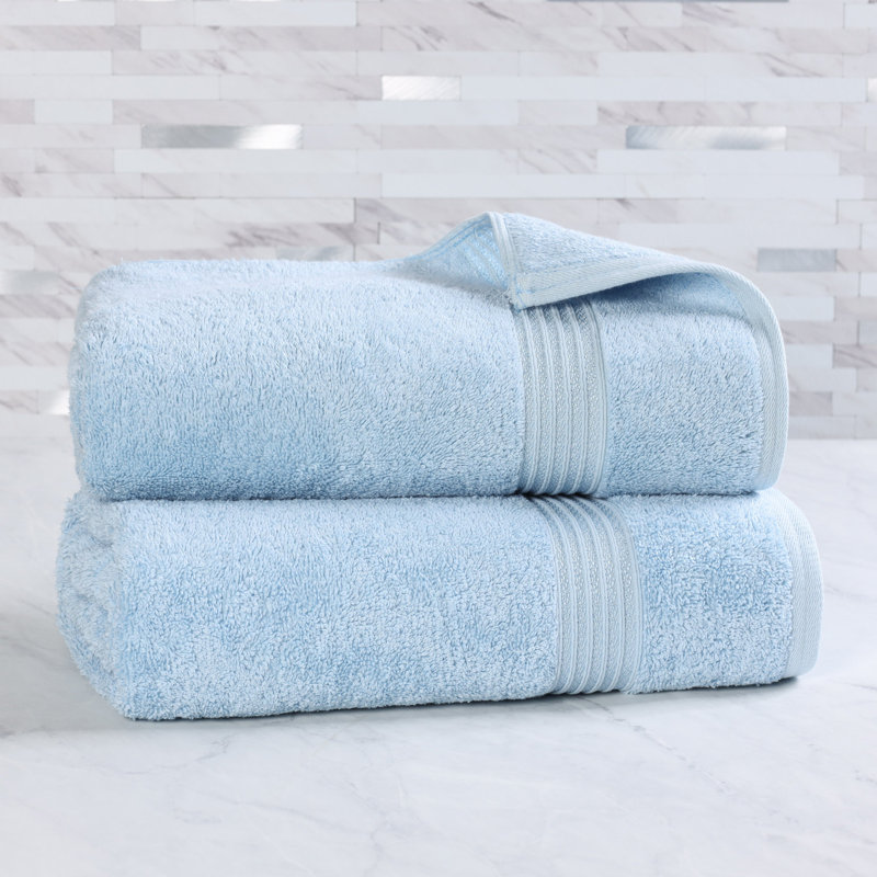 Ensemble de draps de bain ou de serviettes Oleg Heritage, Bleu clair, Draps de bain - paquet de 2