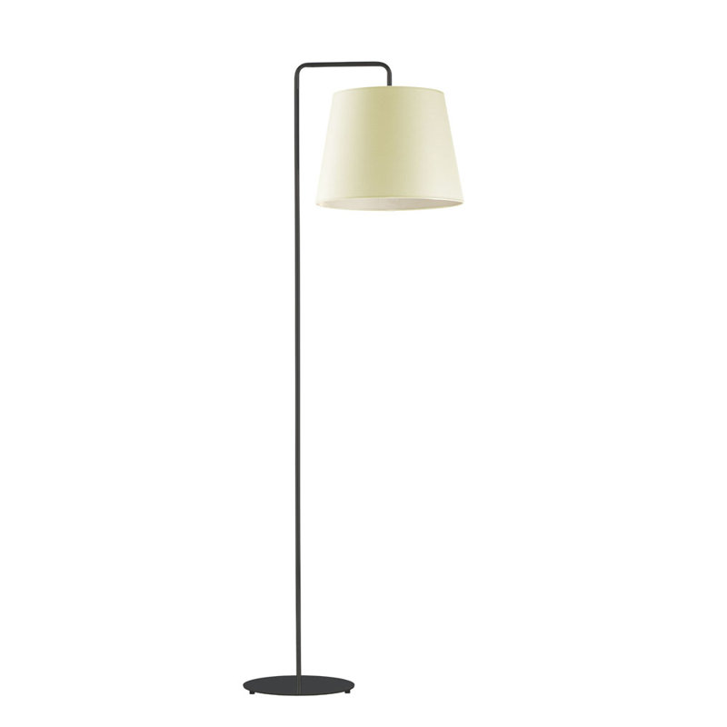 Janissa 156cm Traditional Floor Lamp, Ecru, Black