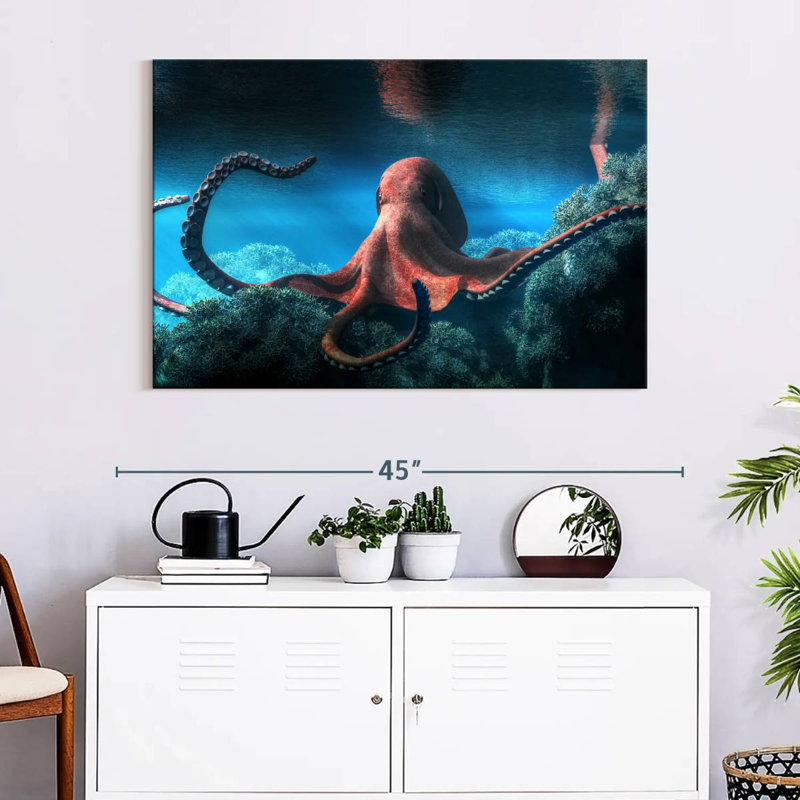 Adult Octopus, 26" H x 39" W