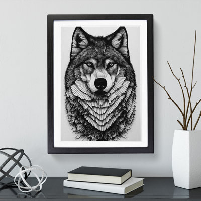Monochrome Wolf No.2 - Framed Print