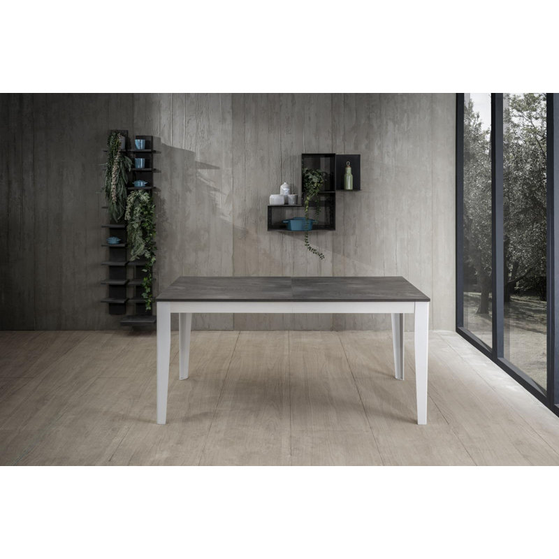 Nithilan Extendable Oak Rectangular Dining Table, Grey, White