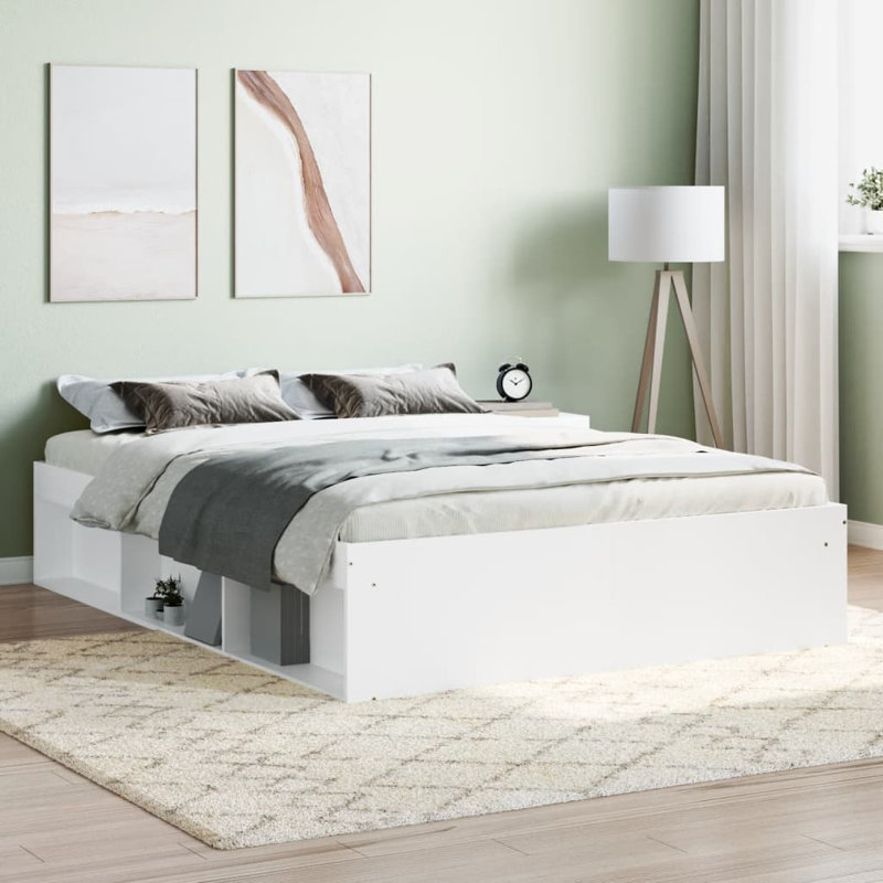 Afriani Storage Bed, Double (4'6), White