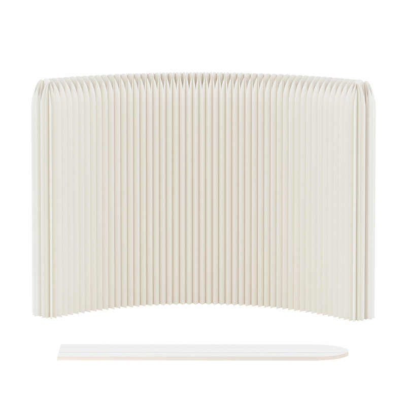 Paravent pliant, cloison en papier portable, anti-basculement stable pour le bureau personnel, H 70,9 po x L 118,1 po, Blanc