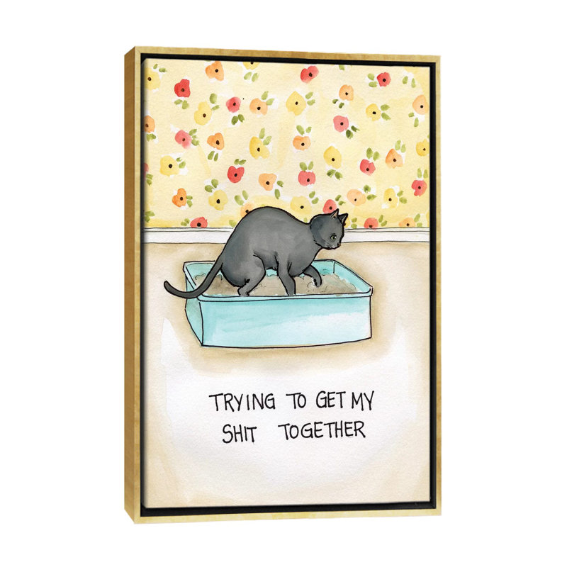 "Shit Together" par Jamie Morath-impression, H 26 po x l 18 po x 1,5 po, Pas de tapis, Toile encadrée d'or