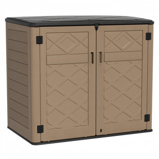 Decksplore 360 Gallons Resin Storage Cabinet With Floor And Double Doors