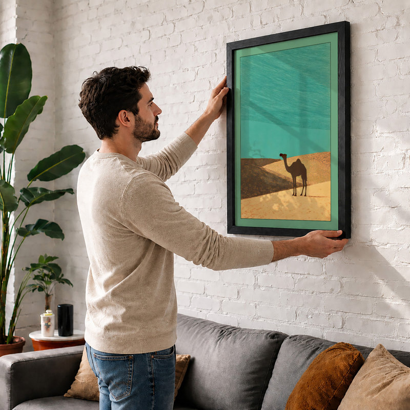 Desert Solitude Minimalist - Print, A4 - 29.7 x 21.0 cm, Oak